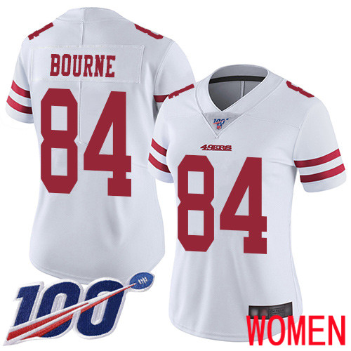 San Francisco 49ers Limited White Women Kendrick Bourne Road NFL Jersey 84 100th